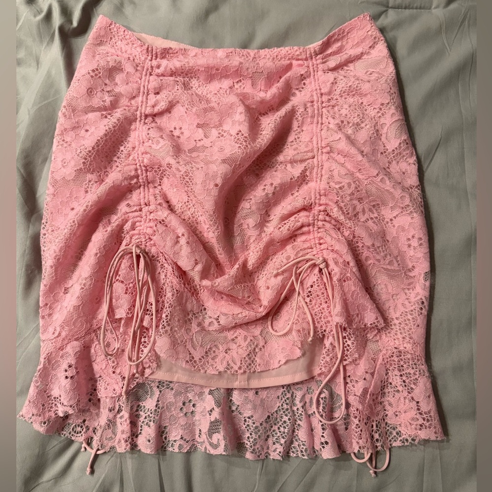 For Love And Lemons Pink Lace Skirt- Small - Picture 4 of 7